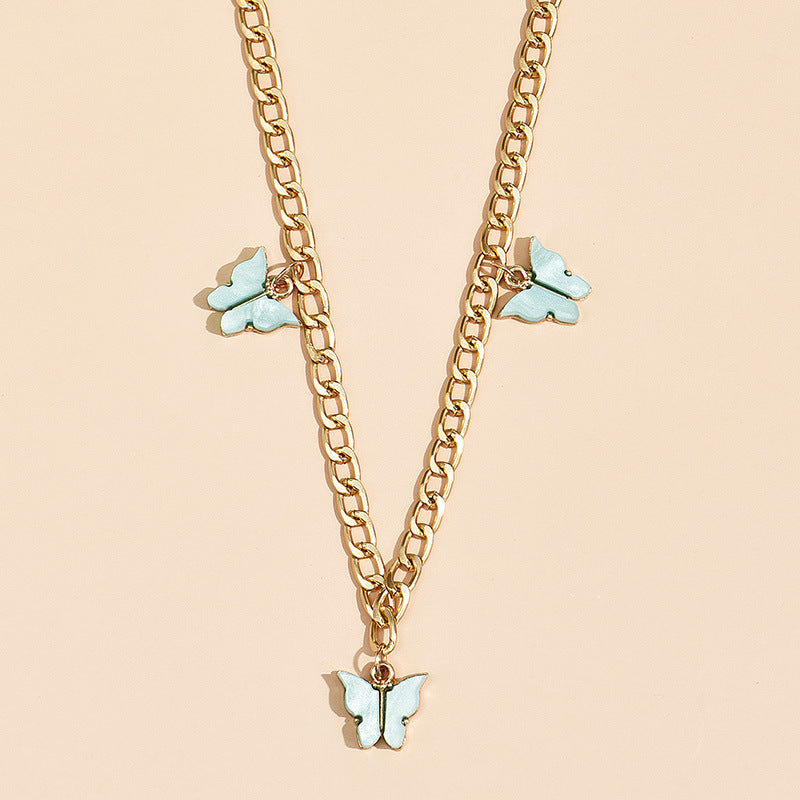 Fashion Simple Personality Butterfly Pendant Multilayer Women's Necklace