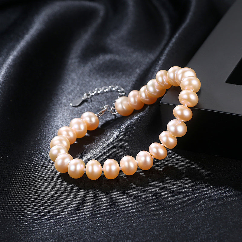 Natural Freshwater Pearl with S925 Silver Buckle Bracelet