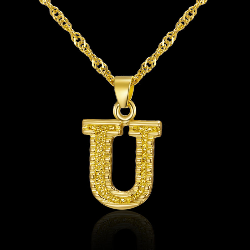 Creative 26 English Alphabet Pendant Necklace All-Match Item