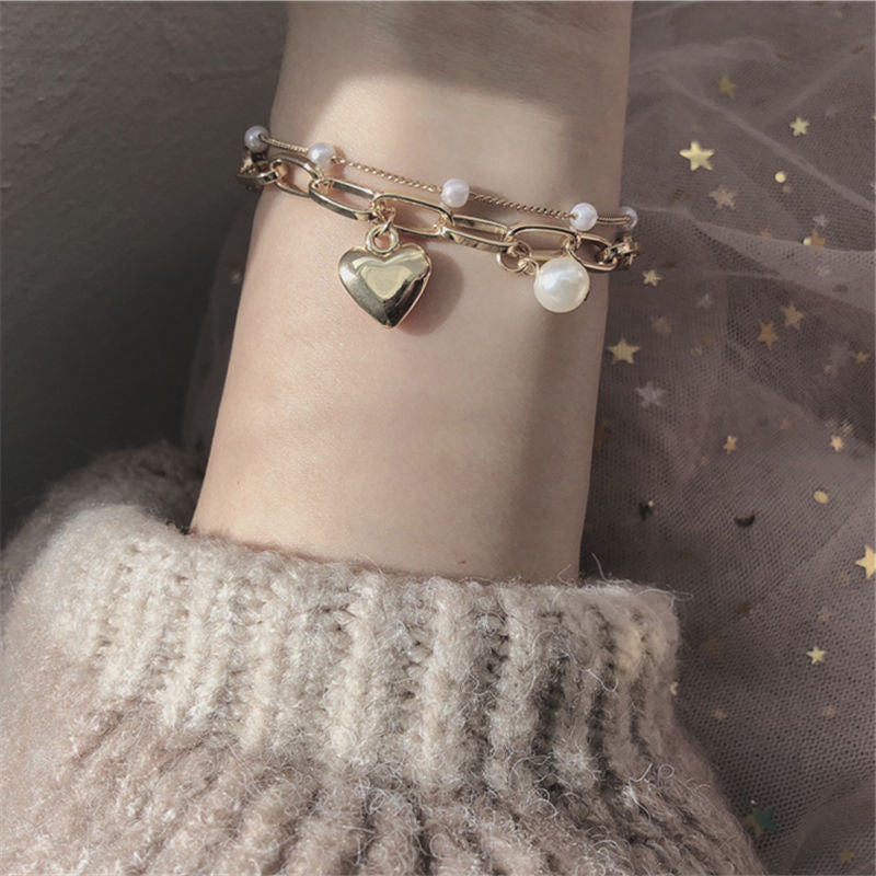 Double Love,  Vintage Pearl Bracelet