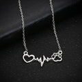 Creative ECG Dog Paw Print Love Necklace