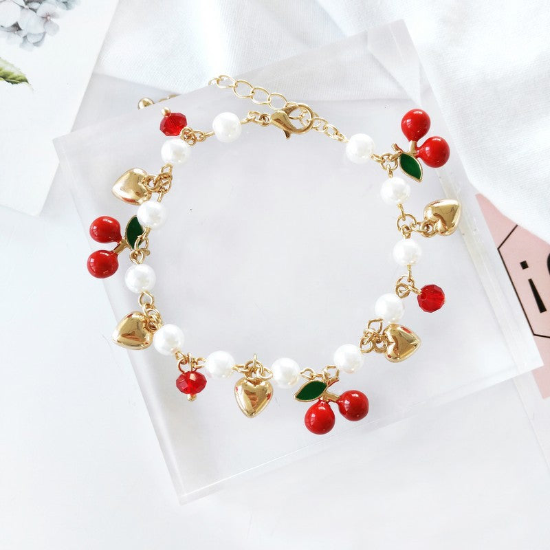 Cherry Love Temperament Pearl Fashion Bracelet