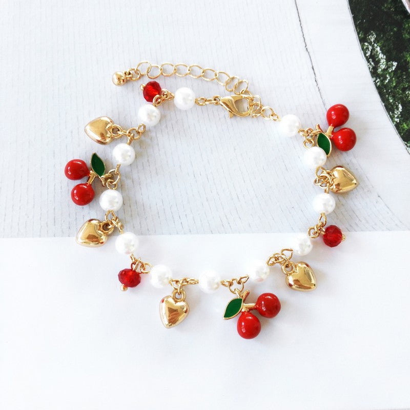Cherry Love Temperament Pearl Fashion Bracelet
