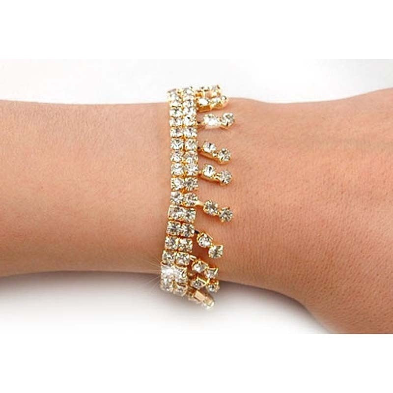 Simple Ethnic Style Tassel Crystal Rhinestone Bracelet