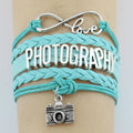 Hand-woven PHOTOGRAPHY Charm Bracelet