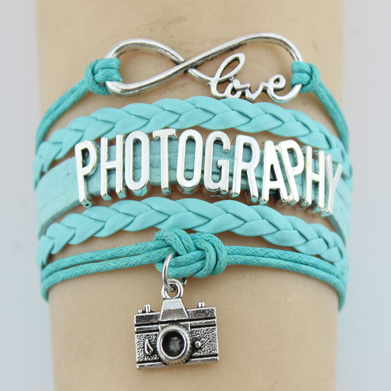Hand-woven PHOTOGRAPHY Charm Bracelet