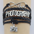 Hand-woven PHOTOGRAPHY Charm Bracelet