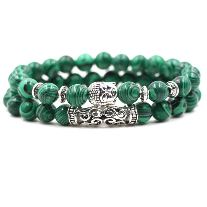 Fashion Simple Natural Malachite Owl Bracelet