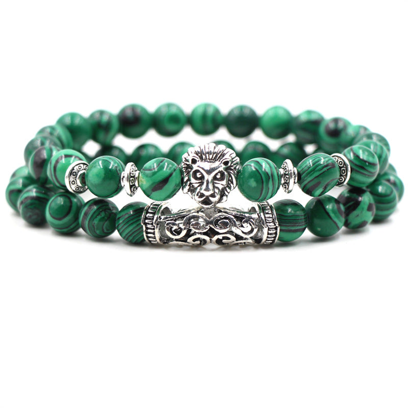 Fashion Simple Natural Malachite Owl Bracelet