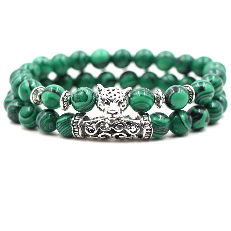 Fashion Simple Natural Malachite Owl Bracelet