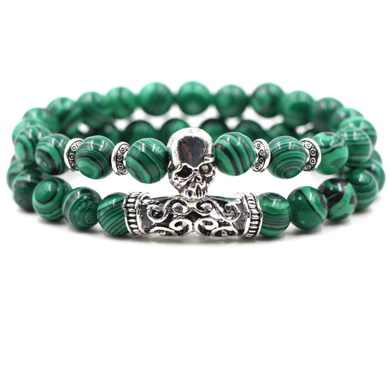 Fashion Simple Natural Malachite Owl Bracelet