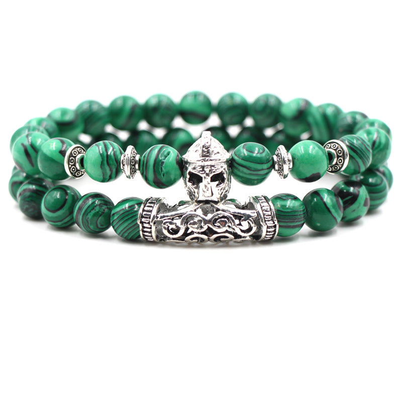 Fashion Simple Natural Malachite Owl Bracelet