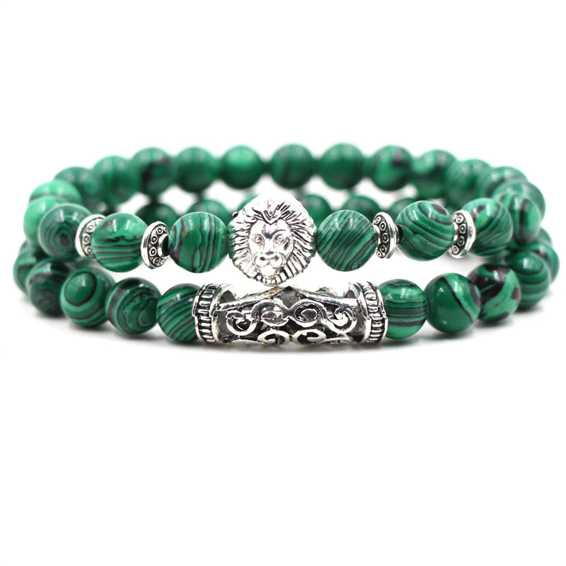 Fashion Simple Natural Malachite Owl Bracelet