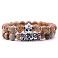 Volcanic Stone Tiger Eye DIY Bracelet Natural Stone Bracelet Set Alloy Helmet Combination Bracelet