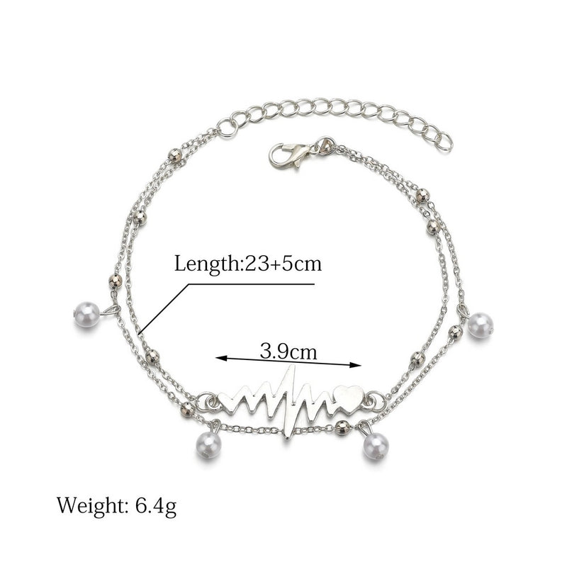 Two-Piece Popular Double-Layer Pearl Anklet