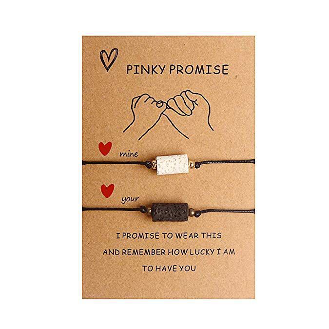 Woven Natural Volcanic Stone Couple Card Bracelet