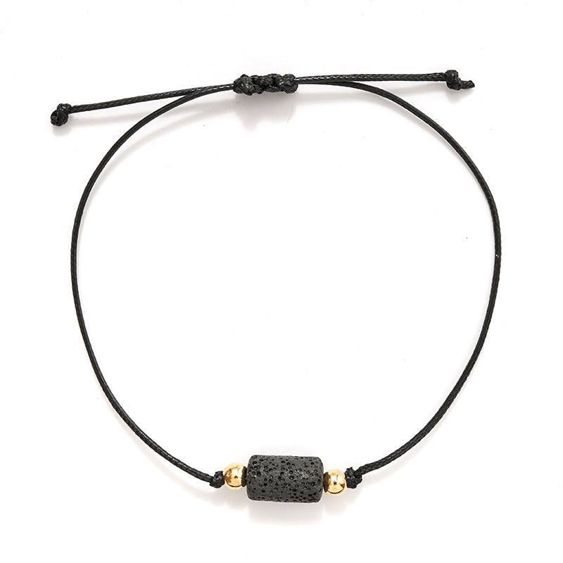 Woven Natural Volcanic Stone Couple Card Bracelet