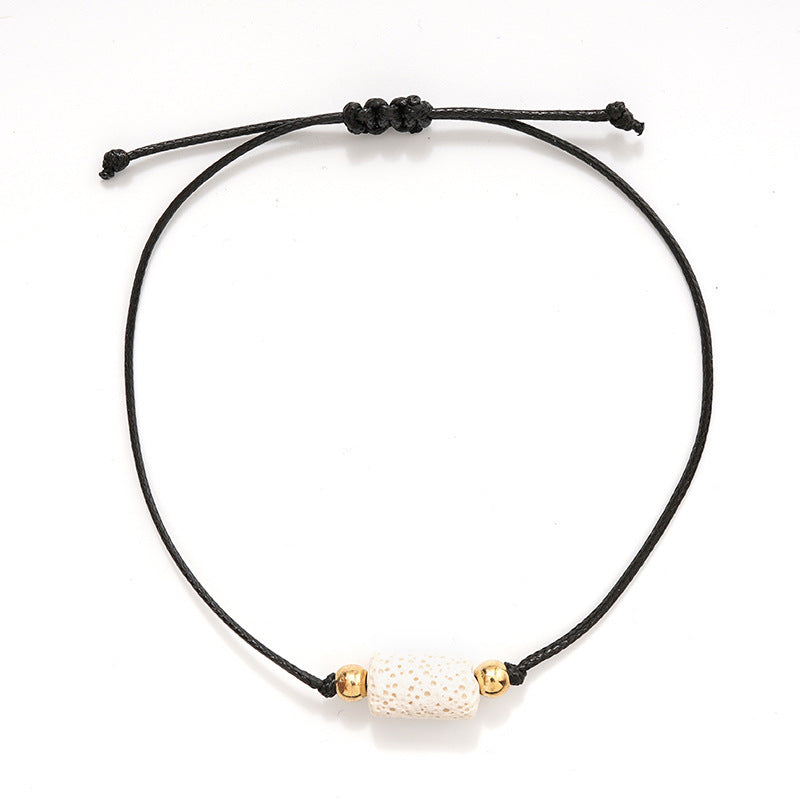 Woven Natural Volcanic Stone Couple Card Bracelet
