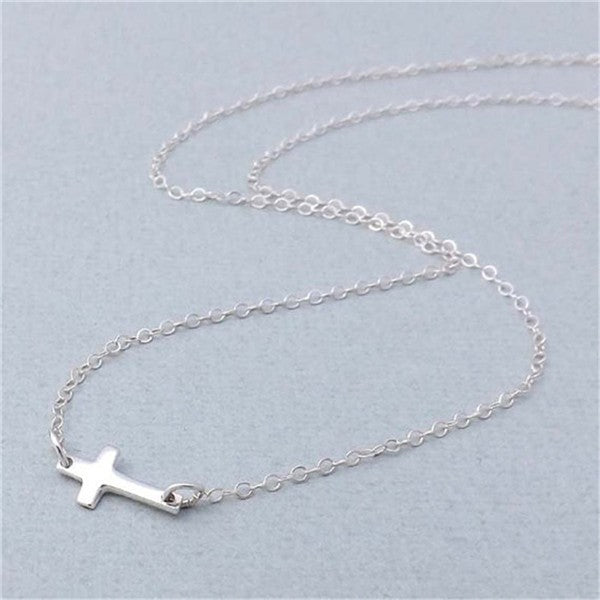 Horizontal Cross Pendant Necklace Jewelry