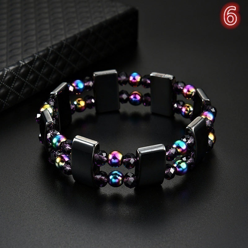 Black Magnet Bracelet Men's and Women's Retro Magnetic Magnet Bracelet