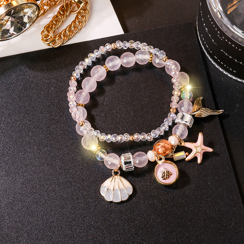 Fresh Ocean Style Beaded Crystal Bracelet