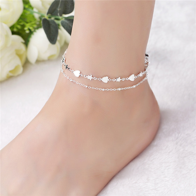 Vintage Star Double Love Anklet