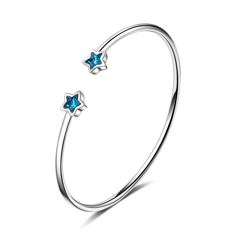 Azure Galaxy Five-pointed Star Opening Blue Bracelet