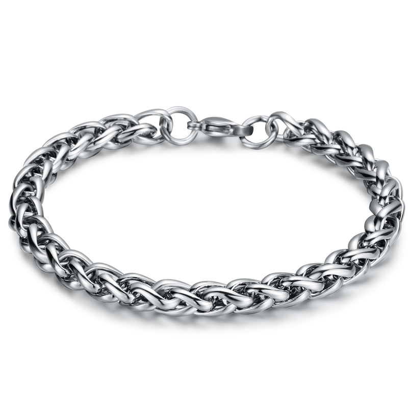 Titanium Steel Men's Flower Basket Chain Bracelet