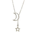 Fashion Simple Personality Moon Star Necklace Alloy Long Star Pendant Female Models