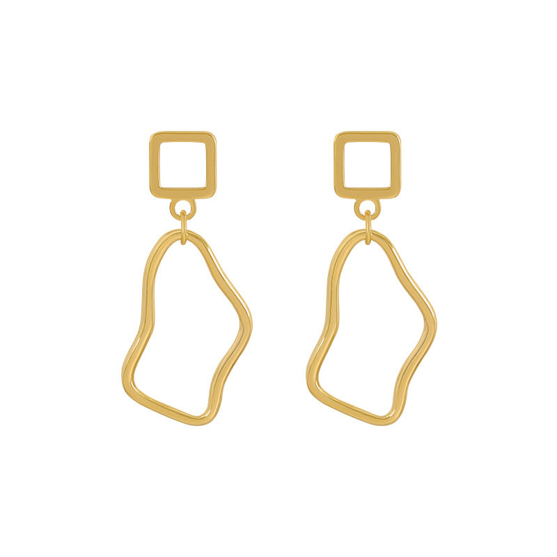 Korean Version Of Simple Retro Special-Shaped Twisted Streamline Earrings