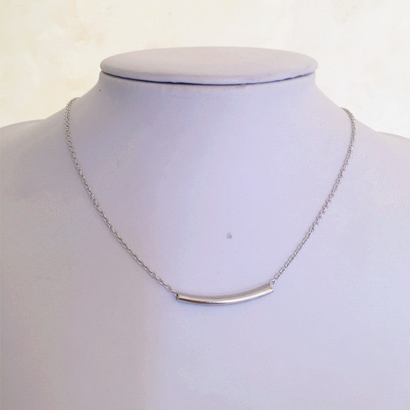 Minimalist Temperament All-match Arc Smiley Necklace  Neck Chain Clavicle Chain