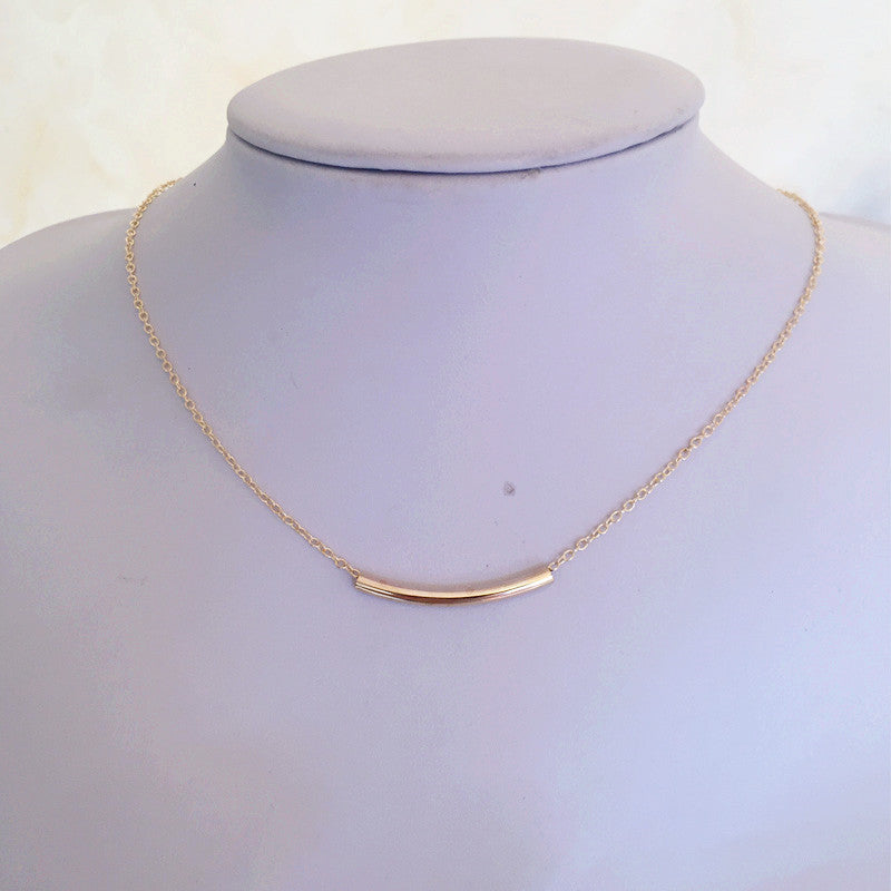 Minimalist Temperament All-match Arc Smiley Necklace  Neck Chain Clavicle Chain