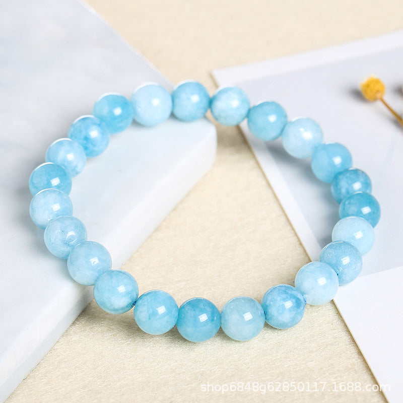 Aquamarine Bracelet Simple Single Circle