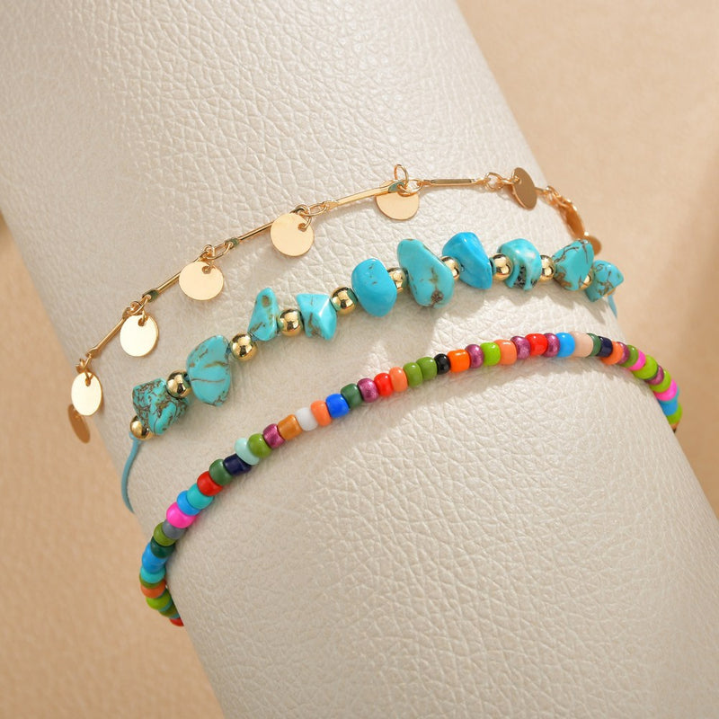 Color Rice Bead Anklet