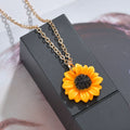 Bohemia Resin Sunflower Pendant Necklace