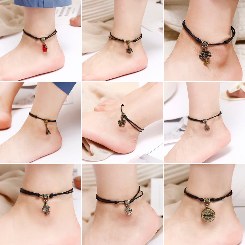 Forest Flower Iron Tower Rudder Anklet Jewelry