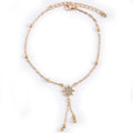 Golden Ladies Multilayer Circle Diamond Anklet