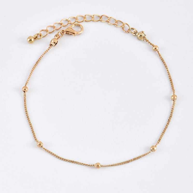 Golden Ladies Multilayer Circle Diamond Anklet