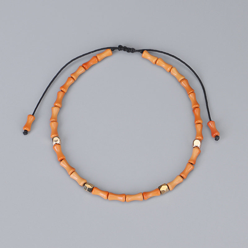 Olive Core Bamboo Bracelets Cut Surface Copper Bead Bracelets Wenwan Bracelets Handmade Bracelets