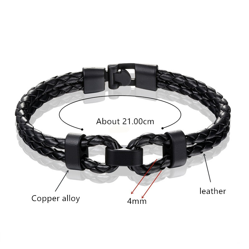 Simple And Versatile Leather Bracelet Woven Men's Bracelet