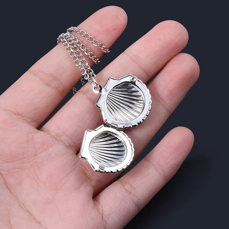 Foreign Trade Fashion Jewelry Japan And South Korea Flower Season Girl Mori Series Mermaid Shell Necklace INS Openable Frame Pendant