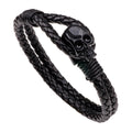 Weave-Bracelet Skull Gold-Silver-Color Jewelry Genuine-Leather Fashion Women