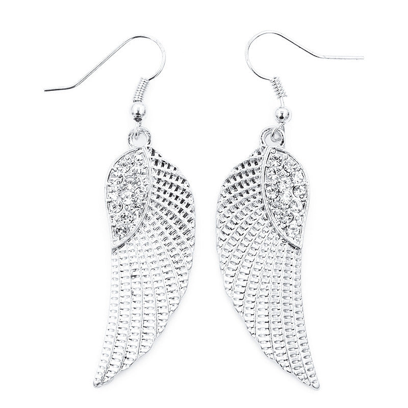 Female Fashion Diamond Angel Wings Earrings
