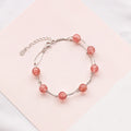 Double Layer Strawberry Crystal Bracelet Natural Pink Crystal