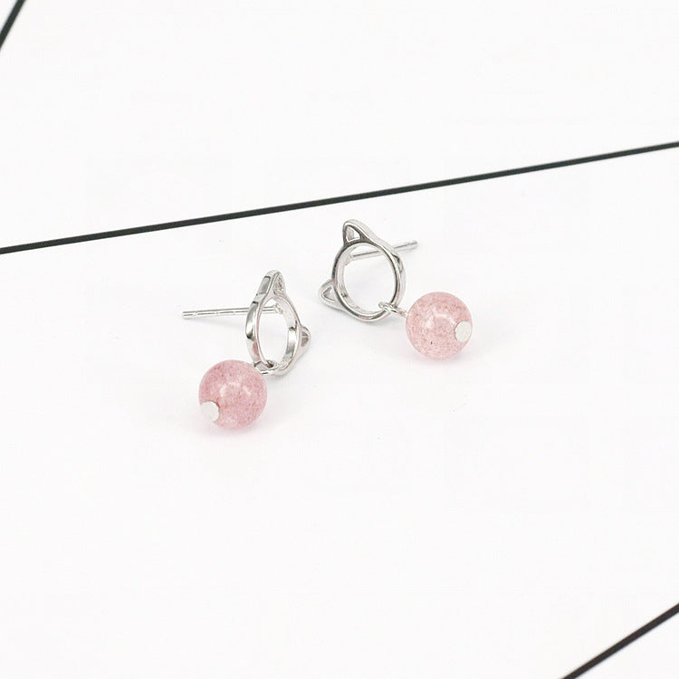 Strawberry Crystal Strawberry Stud Earrings