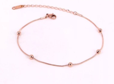 The Same Wild Steel Ball Snake Bone Chain Rose Gold Bracelet Anklet European And Korean New Titanium Steel Jewelry
