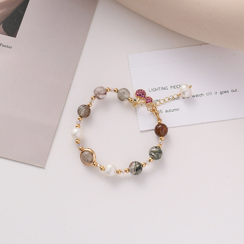 Fashion Simple Ladies Pearl Crystal Bracelet