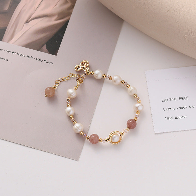 Fashion Simple Ladies Pearl Crystal Bracelet