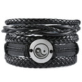 Alloy 5 Combination Multilayer Leather Bracelet Set