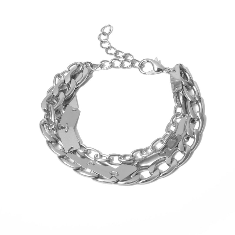 Retro Punk Geometric Chain Multilayer Bracelet